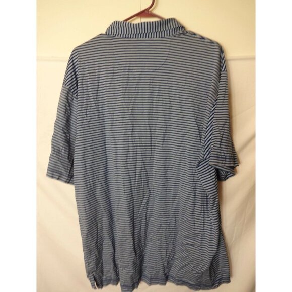 MENS GOLF SHIRT SIZE XXL 2X DANIEL CREMIEUX BLUE STRIPE Preppy Sporty - Picture 2 of 2
